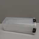 Slide-Out Bread Storage Container with Airtight Lid, Clear Plastic Bread Box with Drawer Tray for Sandwich Loaves, Bagels & Buns, 1355 in BPA-Free Bread Keeper for Counter, Pantry & Freezer