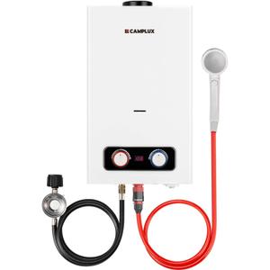 CAMPLUX 2.64 GPM Tankless Propane Water Heater, Portable Water Heater Outdoor with Overheating Protection, for Camping, Cabins, Barns, Easy Installation, 68,000 BTU, BD264