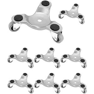 QWORK 8 pcs 6" Steel Tri-Dolly, 200 lbs Load Capacity, Great for Moving Furniture & Appliances