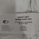 Great Bay Home Cotton Jersey Knit Queen Sheet Set - Ultra-Soft, Stretchy, Heathered Melange White Bed Sheets - Cozy, Soft T-Shirt Sheet & Pillowcase Set