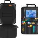 Siivton 2-in-1 Car Seat Protector & Kick Mat with iPad Holder - Kids Backseat Organizer with Touchscreen Pocket, Storage Pockets & Waterproof Cover for Child Safety and Mess-Free Rides