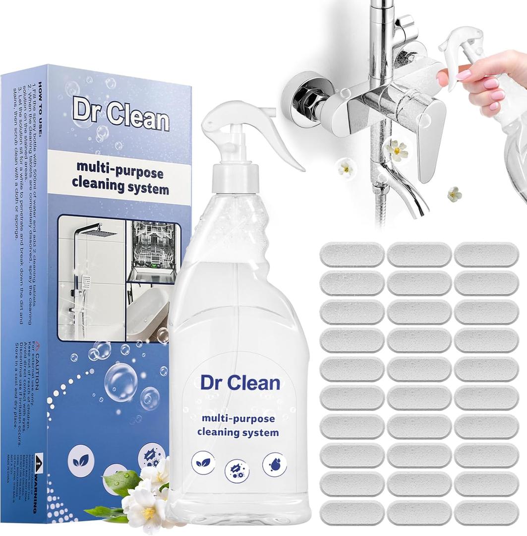 Updated Spray Cleaner for Ovens,Concentrated Cleaning Tablets, Instant Dissolving, Stain Removal Spray, Multi-Surface Cleaner for Kitchen, Bathroom & More (30PCS)