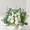 80 Pcs Artificial Greenery Stems Bulk 8 Kinds Faux Eucalyptus Leaves & Flowers Set for DIY Wedding Bouquets, Vase Arrangements, Home Decor