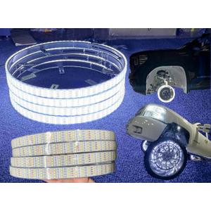 Ultra-Bright Quad Row 4 Rolls LEDs White Wheel Rim Lights - 4PCS 17.5" Cold White Lights with Strobe Breath & Flash Modes Bluetooth APP Control for Cars & Trucks Off-Road Tire Rings