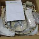 Wood Beaded Chandelier - Farmhouse Boho Light Fixture, Rustic Semi Flush Mount Ceiling Light, Oak 2 Lights Nursery Light Fixture for Hallway Foyer Bedroom Kitchen Island Living Room