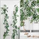 RECUTMS Artificial Willow Leaves Vine Twigs 2Pcs 5.7Ft Fake Hanging Ivy Plants Silk Green Leaf Rattan Garland Greenery Decor for Indoor Outdoor Home Wedding Arch Jungle Beach Birthday Party Garden