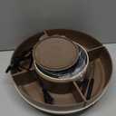 Cheese & Chocolate Fondue Machine, Candy Melting Pot for Party, Electric Fondue Pot Set, Chocolate Warmer, Hot Chocolate Maker, 4-Section Food Tray, Brown