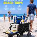 Hikenture Beach Wagon with Balloon Wheels, Collapsible Beach Cart 380 lbs