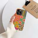 Case for iPhone 16 Pro Max - Slim Fit Anti-Scratch Phone Case for Girl Women - Groovy Colorful Geometric Flower 70s (Frosted)