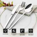 KINGSTONE 30 Pieces Silverware Set, Flatware Cutlery Set for 6, 18/10 Stainless Steel Silverware Utensils Minimalist Design Dishwasher Safe