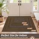 BEQHAUSE Indoor Door Mat 36" x 60", Dirt Trapper Door Mats Non-Slip Entryway Rugs Washable, Resist Dirt Absorbent Welcome Mat, Low Profile Floor Mats for Front Back Door and Entryway, Brown