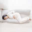 Regalo Premium Ultra Soft Pregnancy Postpartum Pillows for Sleeping, Feeding, U Shaped Full Body Maternity Pillow with Removable Cover, Back, HIPS, Belly Support - Grey
