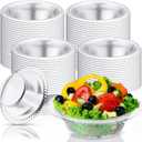 Lallisa 100 Pcs 12oz Clear Disposable Plastic Bowls Dessert Cups Ice Cream Snack Salad Soup Food Serving Bowls for Spring Summer Party Favor Picnic