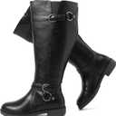 Luoika Women's Extra Wide Calf Knee High Boots, Wide Width Boots Low Heel Side Zipper Plus Size Tall Boots.230707 Black 8XW