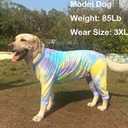 Dog Pajamas for Dogs Cotton Tie dye Pet Clothes Dog Onesie Jumpsuit Pet Sleeper Shirts Full Coverage Dog Pjs (3XL Blue Tiedye)