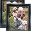 GraduationMall 8x10 Picture Frames, Real Glass, Display Photos for Wall or Tabletop, Black with Silver Beads, 2-Pack