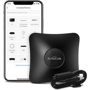 Broadlink RM4 pro Smart IR/RF Remote Control Hub with Sensor Cable(2.4GHz Wi-Fi Only)-WiFi IR/RF Blaster for Home Automation, TV, Curtain, Shades Remote, Works with Alexa, Google Assistant, IFTTT