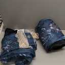 Amidoudou 1 Pair European Double Layer Curtains for Living Room Bedroom Luxury Peacock Flower Embroidered Curtains with Valance (Blue,51x84 Inch)