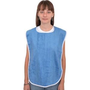 Elaine Karen 12 Pack Premium Adult Bibs for Women & Men, Eating Cloth for Elderly Seniors and Disabled, Adjustable, Terry Bib Clothing Protectors, Machine Washable, Blue