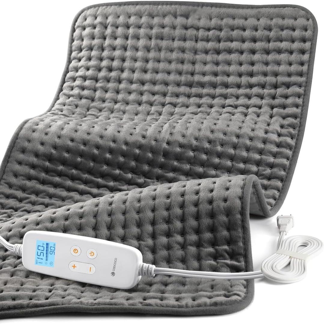 CooCoCo 17x33 Large Heating Pad for Back, HSA Approved Gifts for Mom Dad, Electric Heated Pad for Neck Shoulders Period Cramps, FSA Eligible Heat Pad, Auto Off, 10ft Cord, Birthday Gifts for Women Men
