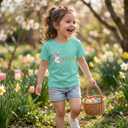 Ritatte Easter Shirt for Girls Toddlers Cute Bunny Eating Peeps Graphic Outfit Kids Funny Rabbit T-Shirt Short Sleeve Tee Top