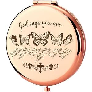 2 Pack UTKHCYW Healing Gifts Compact Mirror - God Says You are, Christian Gifts for Women Mini Mirror, Butterfly Appreciation Gifts, Religious Inspire Gifts for/Wife/Mom/Friends/Grandma/Sister