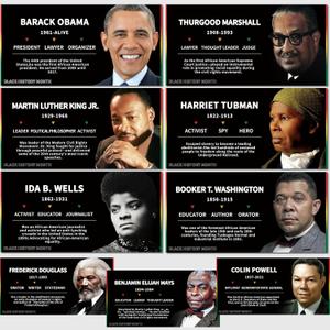 2 x XNXQLFPY Black History Month Posters 9 Charts,Black History Month Bulletin Board Decorations,Educational And Learning Activities For Classroom, Home(9 "x18)