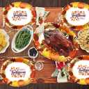 YQUQWN 50 PCS Oval Thanksgiving Paper Plates 12 x 10 Inch Heavy Duty Disposable Plates for Pumpkin Fall Harvest Holiday Thanksgiving Party Supplies Table Decor