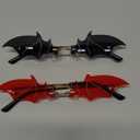 2-Pack Bats Sunglasses Rimless Sunglasses for Women Men Party Carnival Prom Halloween Glasses Eyewear (Bat, Red + Black)