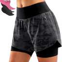 Bikewa Women's Mountain Bike Shorts 4D Padded Cycling Riding Biking Bicycle Biker Cycle Shorts for Women Zipper Pockets (X-Large, Black Camo)