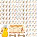 96 Sets 2 oz Plastic Honey Bear Bottle Bear Shape Clear Empty Honey Jar 96 Tags 2 Rolls Jute Rope Honey Containers Empty Honey Dispenser for Baby Shower Party Favors Gifts (White Lid)