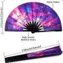 Large Rave Fans Folding Fan-Hand Fan Popping Fan for Line Dancing Clacking Fans for Dance for Cooling, Party, Dance, Decoration (AM6)