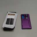 for Samsung Galaxy Z Fold 7 Wallet Case, Built-in Hinge Protection & Slide Camera Lens Cover & Card Holder & Screen Protector, Full Body Protective Hard Phone Case for Samsung Z Fold 7, Purple