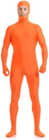 ATHX Men's and Women's Spandex Open Face Bodysuit Costume Adult Stretchy Halloween Cosplay Body Suit Zentai Suit Outfits. Size S