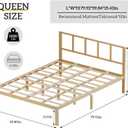Bamboo Bed Frame Queen Size with Headboard Platform Bedframe Solid Stablewith Non-Slip Slats Support Tall Bed No Box Spring Needed Heavy Duty Easy Assembly Noise Free Nature, Queen with Headframe
