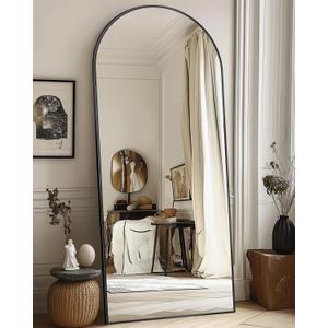 Antok Full Length Mirror, 58"x19" Arched Floor Mirror, Mirror Full Length with Stand, Wall Mounted Mirrors for Living Room Bedroom,Black