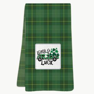 16" X 24" St Patrick's Day Kitchen Towels - Loads of Luck - Green Kitchen Towels & Hand Towel, for Spring Seasonal Holiday Home Kitchen Decoration & Holiday Parade Gifts (1Pcs) - A03