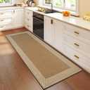 Kitchen Mats for Floor, Super Absorbent Kitchen Rugs Non Slip Washable, Soft Braided Kitchen Runner Rug, Standing Mat Kitchen Sink Mat, Easy to Clean, Brown 17x59