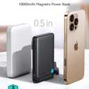 INIU for Magsafe Power Bank, Ultra Slim 10000mAh 15W Magnetic Portable Charger, 45W Fast Charging with Built-in USB-C Cable, Battery Pack with Stand for iPhone Air 17 16 15 14 13 12 Only