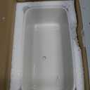 LANKER 6.5 Inch Rectangle White Ceramic Succulent Planter Pot Decorative Cactus Plant Pot Flower Container with Bamboo Tray (Rectangle 6.5 Inch)