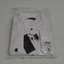 FAHIZO Men's White Tuxedo Shirt with Wing Collar, French Cuffs & Accessories (XX-Large)