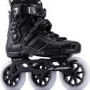 Inline Skates for Women Men, 3 Wheels 110mm Roller Skates Blades with Durable Outer Shell, Outdoor Professional Fitness Speed Racing Skates with Metal Frame for Adults Unisex, Black, 11