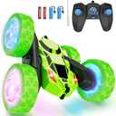 Hamdol Remote Control Stunt Car for Kids, 360 Spinning Double-Sided RC Toy with LED Wheel Lights, 4WD Rechargeable Vehicle for Boys Ages 612, Educational STEM Toy & Valentines Gift
