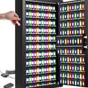 254 Keys Digital Key Lock Box Wall Mount with Code, Heavy Duty Anti-Theft Key Lock Box with Side Drop Slot and Colorful Key Tags for Car Garage House Rental Office, 254 Position Key Cabinet