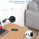 5Ft Extension Cord with Multiple Outlets, Flat Plug Power Strip Surge Protector with 5 Ft Long Cord, 6 Outlet 3 USB Ports (1 USB C), Multi Outlet Wall Plug for Travel, Dorm Room Essentials-Black