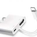 USB C to HDMI for TV, 4K@60Hz Type C to HDMI Adapter with Charging Port, iPhone to Hdmi to USB C Adapter Compatible for iPhone 16/15 Series/iPad Pro/Galaxy/MacBook Pro to HDTV Projector