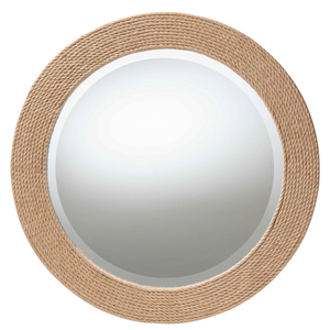 Baxton Studio Bali Pari Nieva Natural Brown Round Mirror, 30"