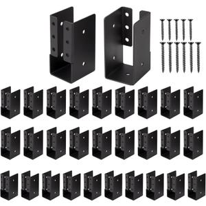 Gawicpy Concealed Joist Hangers, 30 Pcs 2"x4" Outdoor Trim Concealed Flanges with Screws, for Beam,Swing, Handrail,Fence (30, 2"x4")