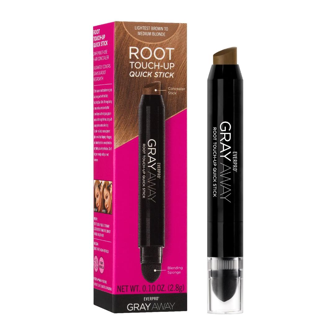 EVERPRO Gray Away Root Touchup Quick Stick, Lightest Brown/Medium Blonde, 0.1 Oz