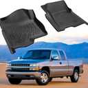 1999-2006 Only Crew Cab/Extended Cab All Weather Floor Mats for Chevy Silverado for GMC Sierra 1500/2500/3500 | Front Row Car Liner for Tahoe/Yukon/Suburban/Yukon XL Not Regula/Standard/Single Cab